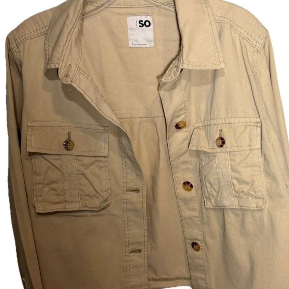 So Goods for Life Beige Button Up‎ Jacket Size Large
